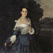 Konstantin Somov Lady in Blue Germany oil painting artist